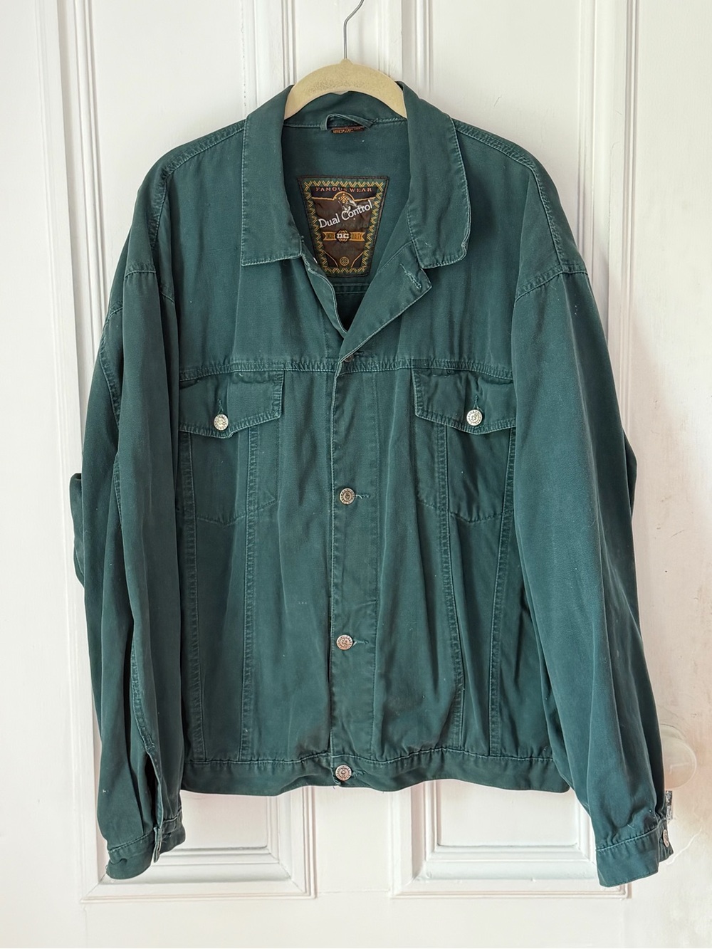 Men’s Vintage Dual Control Brand Jacket Button Front Green Size XL